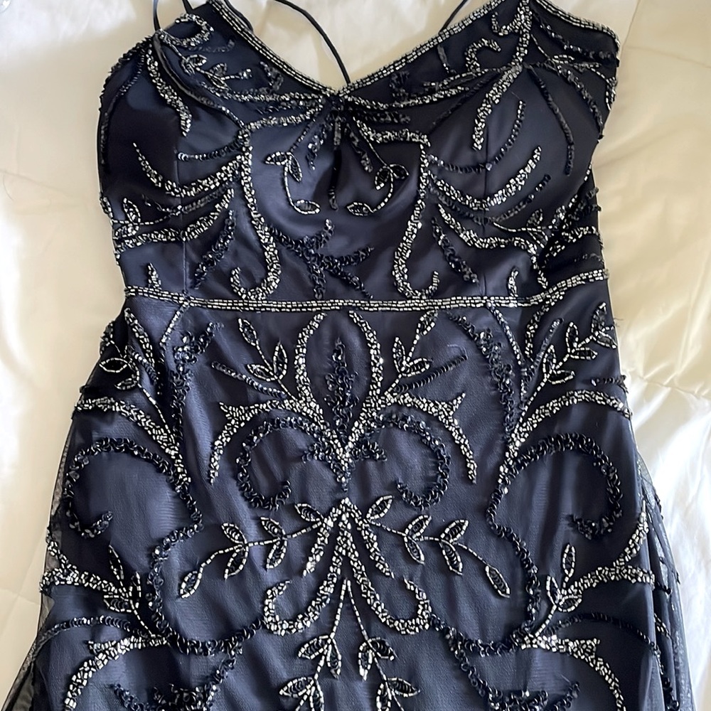 Beautiful Navy beaded mother of the bride dress new with tag. Size 12